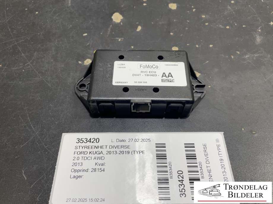 Styreenhet diverse til Ford Kuga, 2013-2019  (DV4T-19H423-AA)