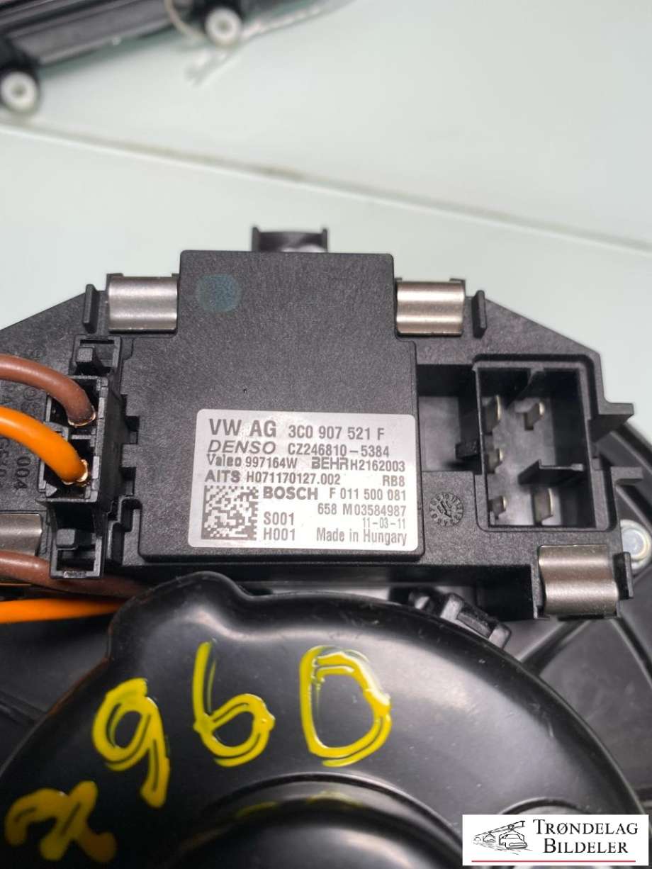 Varmeapparat motor til VW Touran 2010-2015 (Type I, Fase 3) (N998923D|1K1 820 015 L|3C0 907 521 F)