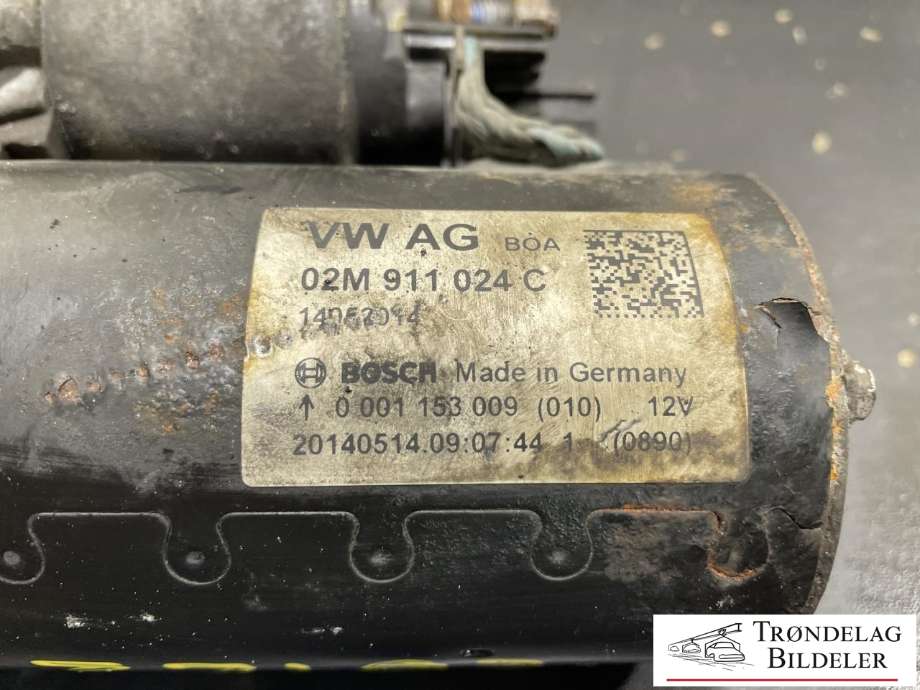Starter diesel til VW Transporter / Caravelle 2009-2015 (Fase 2) (T5) (T5) (02M 911 024 C|)