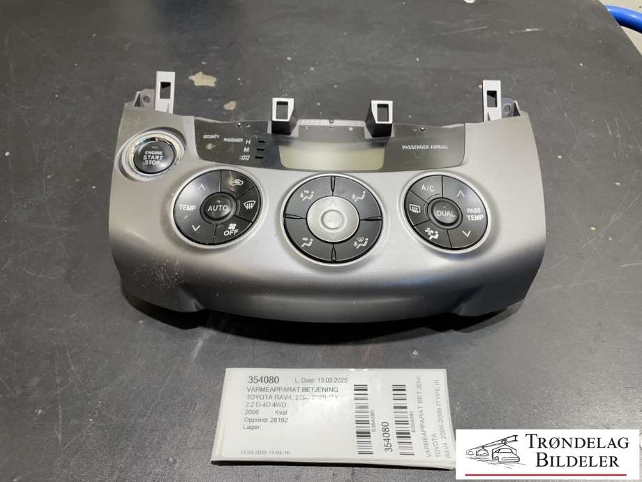 Varmeapparat betjening til Toyota RAV4, 2006-2009 (Type III, Fase 1)  (55900-42258)