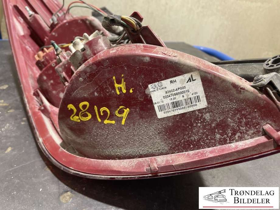 Baklykt høyre til Hyundai i20 2009-2014 (Type I) (92402-4P000|)