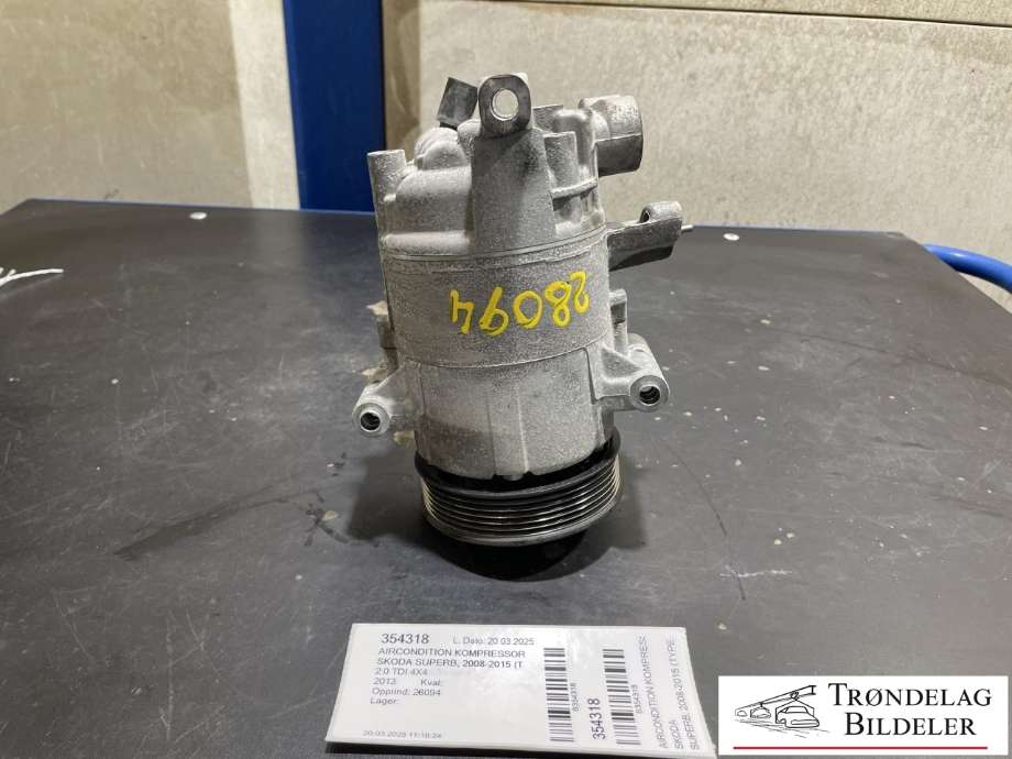 Aircondition kompressor til Škoda Superb, 2008-2015 (Type II) (5Q0820803F|5Q0820803K|890632|5Q0820803D|5Q0820803J|5Q0820803G|1K0820803A|1K0820803B|1K0820803H|1K0820803K|1K0820803L|1K0820803M)