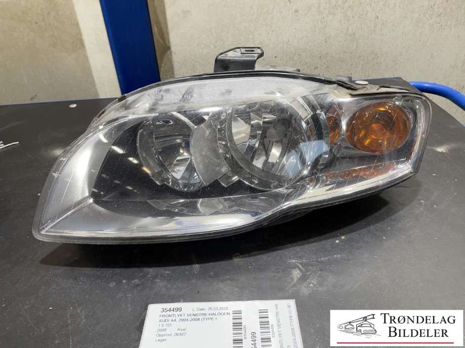Frontlykt venstre halogen til Audi A4, 2004-2008 (Type III) (B7) (B7) (8E0941003AJ)
