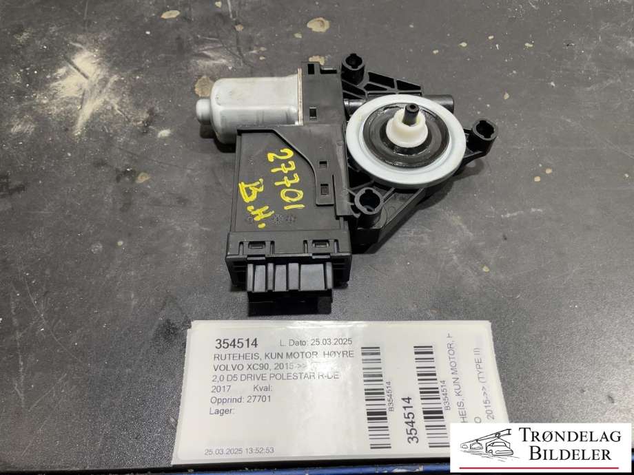Ruteheis, kun motor, høyre bak til Volvo XC90, 2015-2025 (Type II) (31674760)