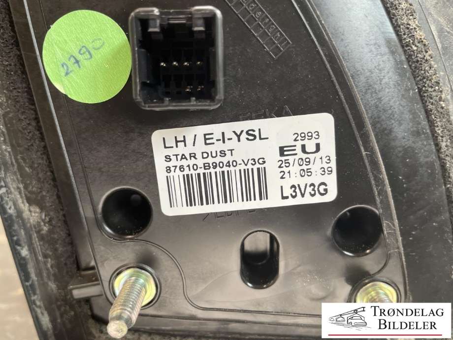 Speil venstre til Hyundai i10 2014-2018 (Type II)  (87610-B9040-V3G|)