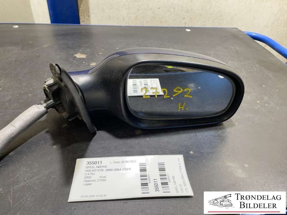 Speil høyre til Volvo V70, 2000-2004 (Type II, Fase 1) (N/A)