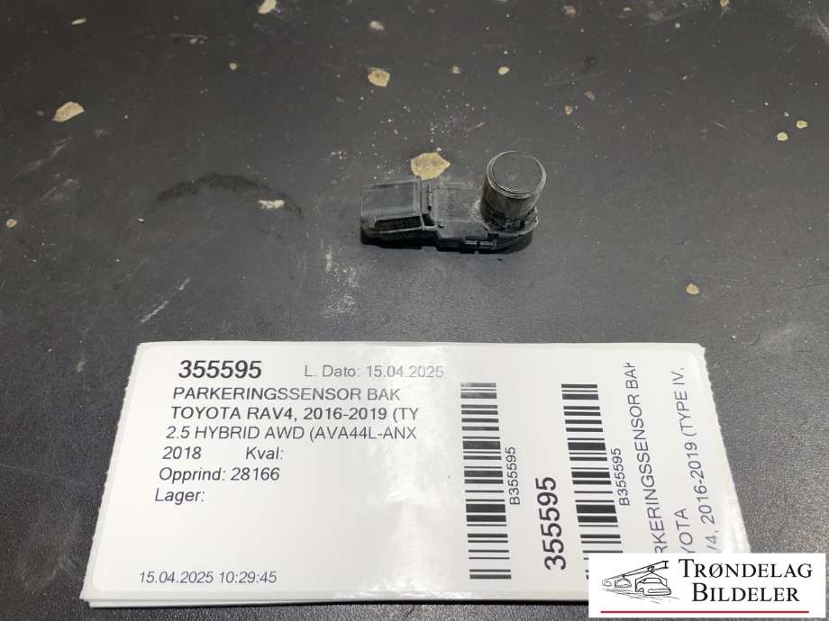 Parkeringssensor bak til Toyota RAV4, 2016-2019 (Type IV, Fase 2)  