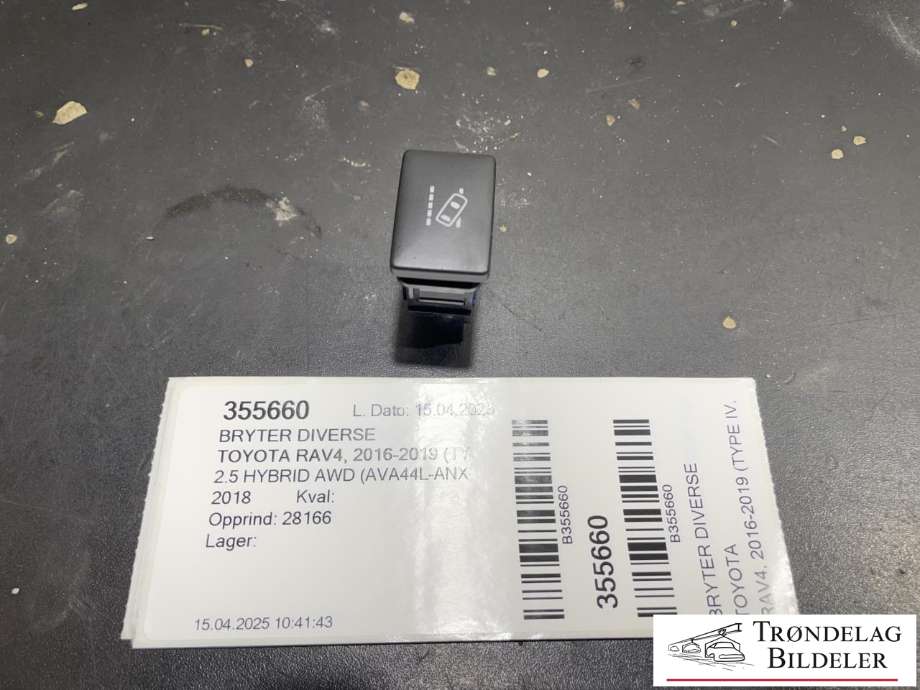 Bryter diverse til Toyota RAV4, 2016-2019 (Type IV, Fase 2)  