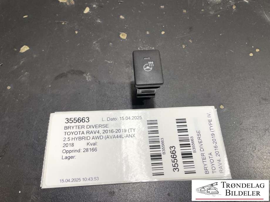 Bryter diverse til Toyota RAV4, 2016-2019 (Type IV, Fase 2)  