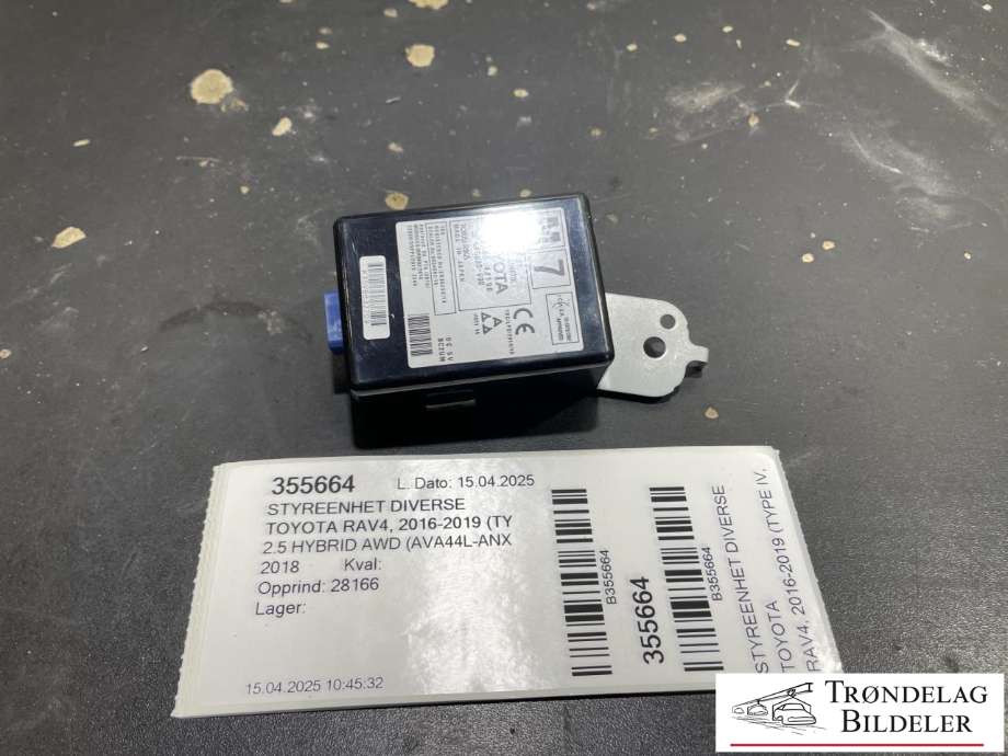 Styreenhet diverse til Toyota RAV4, 2016-2019 (Type IV, Fase 2)  (89740-42190)