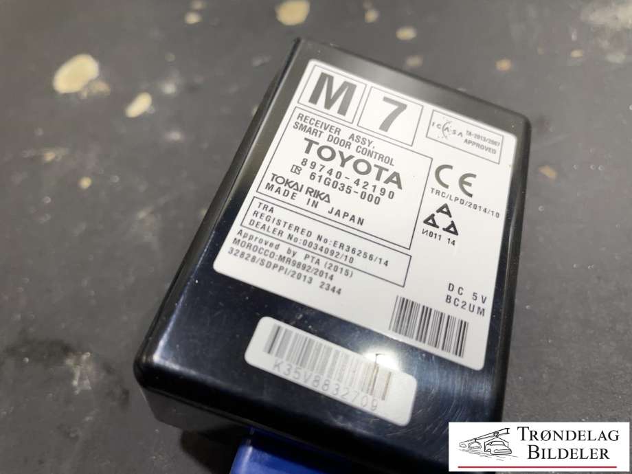 Styreenhet diverse til Toyota RAV4 2016-2019 (Type IV, Fase 2) (89740-42190|)