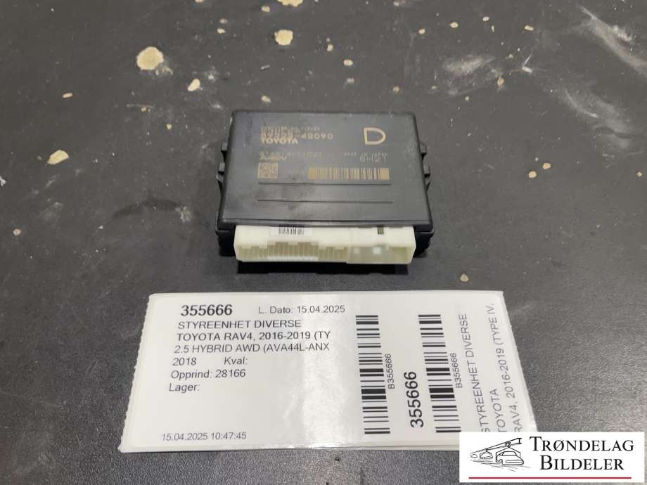Styreenhet diverse til Toyota RAV4, 2016-2019 (Type IV, Fase 2)  (89222-42090)
