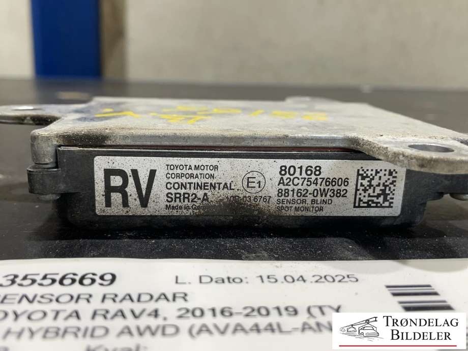 Sensor radar til Toyota RAV4 2016-2019 (Type IV, Fase 2)  (88162-0W382|)