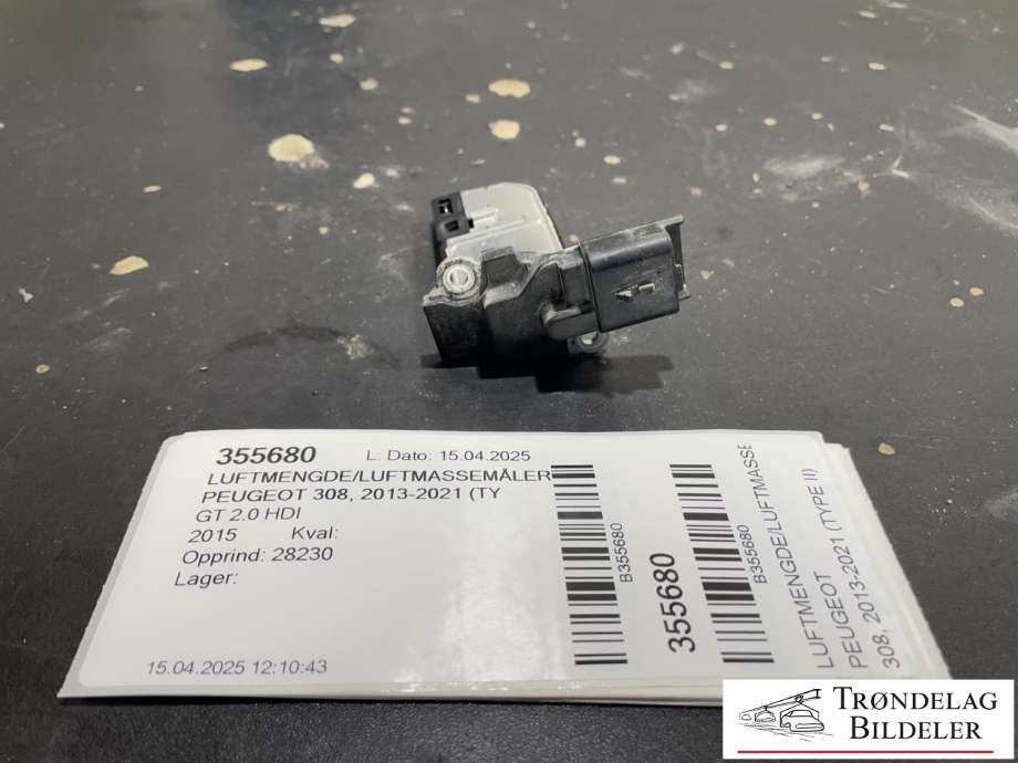 Luftmengde/luftmassemåler til Peugeot 308 2013-2021 (Type II)