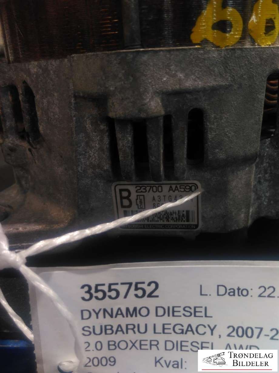 Dynamo diesel til Subaru Legacy 2007-2009 (Type IV, Fase 2)  (A3TG4381|)