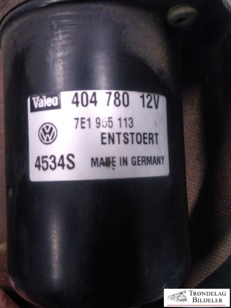 Viskermotor frontrute komplett m/overføring til VW Transporter / Caravelle 2003-2009 (Fase 1) (T5) (T5) (VALEO|404780|7E1955133|)