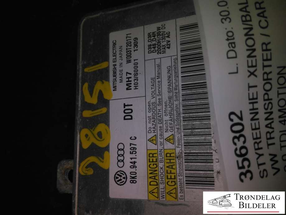 Styreenhet xenon/ballast til VW Transporter / Caravelle 2009-2015 (Fase 2) (T5) (T5) (4G0907397G|)