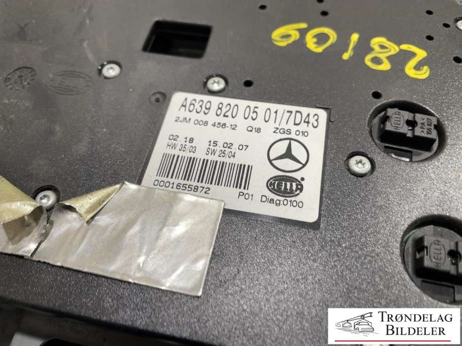 Taklyspanel til Mercedes Vito/Viano 2004-2010 (Fase 1) (W639) (W639) (A639 820 05 01|)