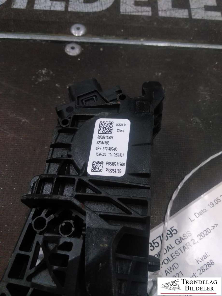 Pedal gass til Polestar 2 2020-->>  (32264188|8888911908|6PV312409-00)