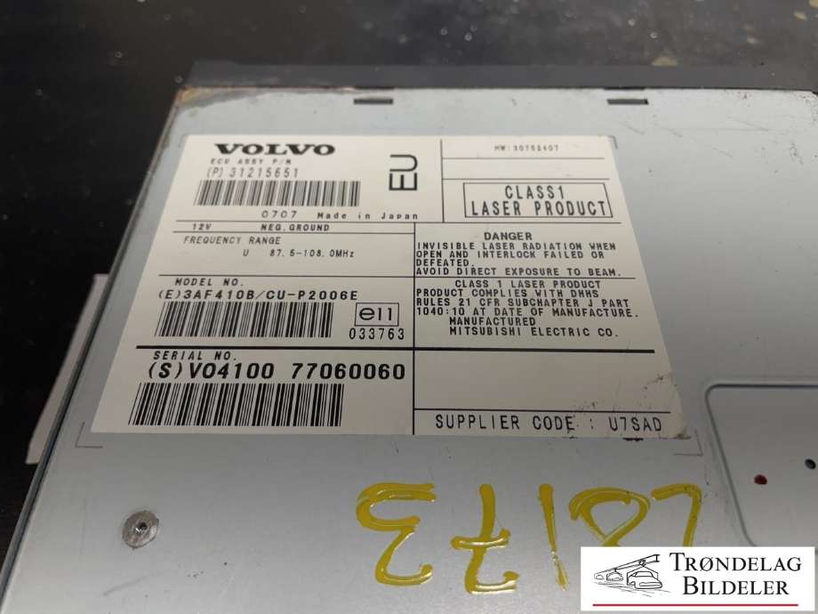 Bilstereo navigasjon spiller til Volvo XC90 2007-2014 (Type I, Fase 2)  (31215651|)