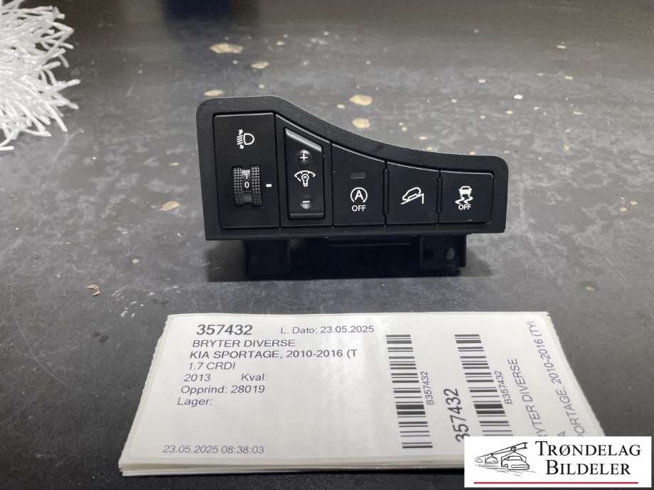 Bryter diverse til Kia Sportage, 2010-2016 (Type III)  (93700 3U200WK)
