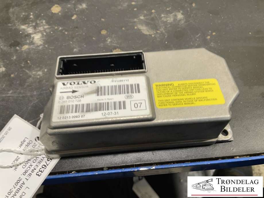Styreenhet airbag hovedsensor til Volvo XC90, 2007-2014 (Type I, Fase 2)  (P31295112)