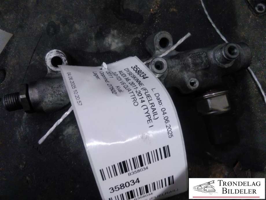 Dyseskinne (fuelrail) til Audi A6, 2011-2014 (Type IV, Fase 1) (C7) (C7) (059 130 089)