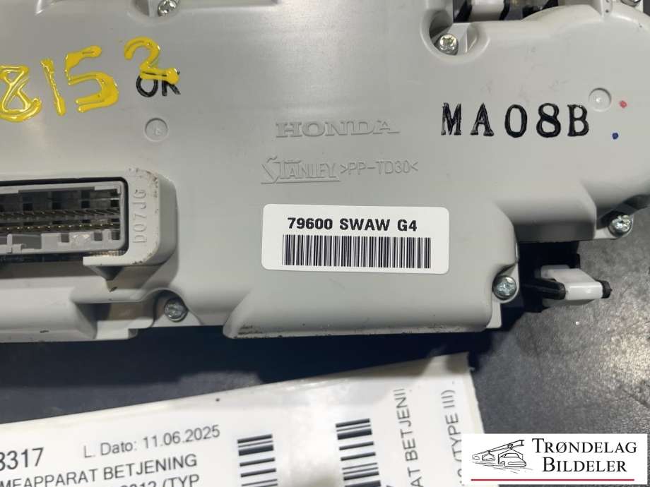Varmeapparat betjening til Honda CR-V 2007-2012 (Type III)  (79600SWAG42ZA|)