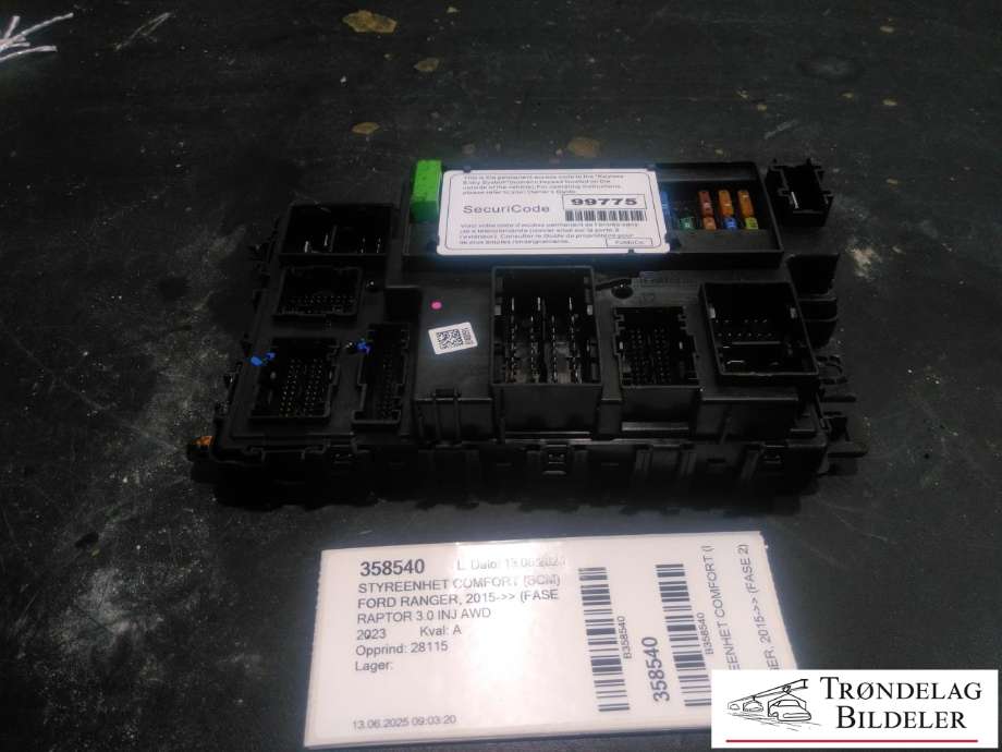 Styreenhet comfort (BCM) til Ford Ranger / Ranger Raptor, 2015-2022  (NU5T-15604-BCM)