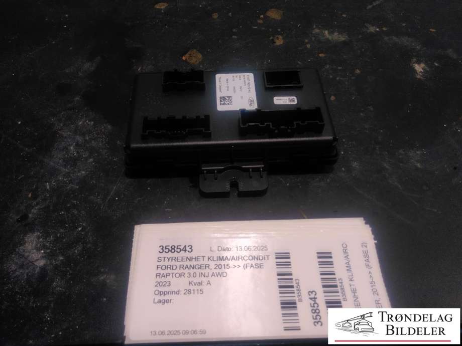 Styreenhet klima/aircondition til Ford Ranger / Ranger Raptor, 2015-2022  (N1WT-18C612-AE)
