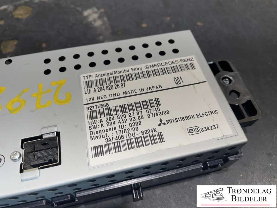 Bilstereo navigasjon skjerm til Mercedes GLK 2008-2015 (X204) (X204) (A2048202697|92175565|)