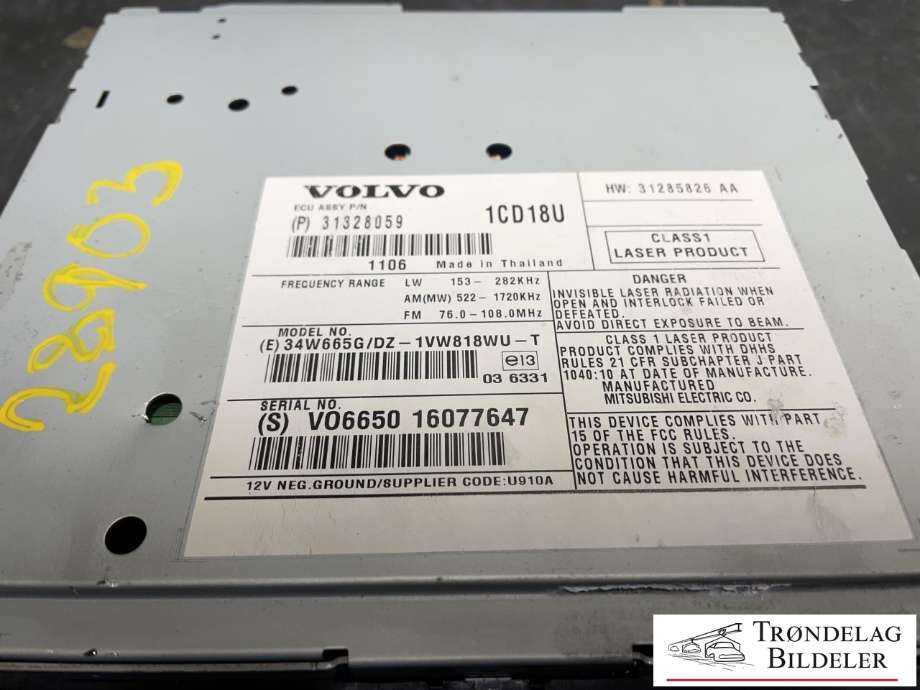 Bilstereo til Volvo V50 2007-2012 (Fase 2)  (31328059|)