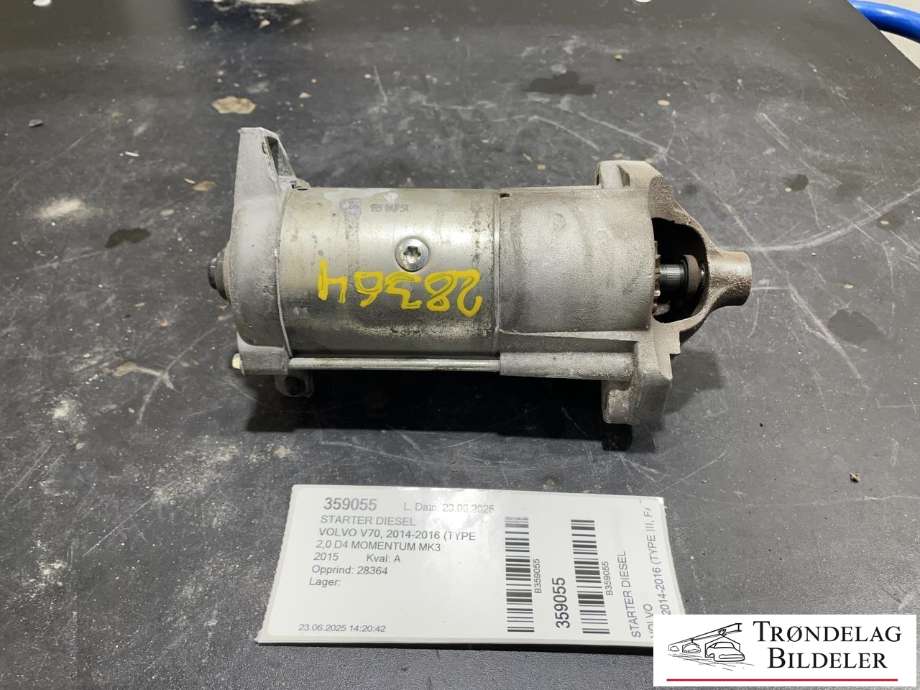 Starter diesel til Volvo V70 2014-2016 (Type III, Fase 2) (36010806|)