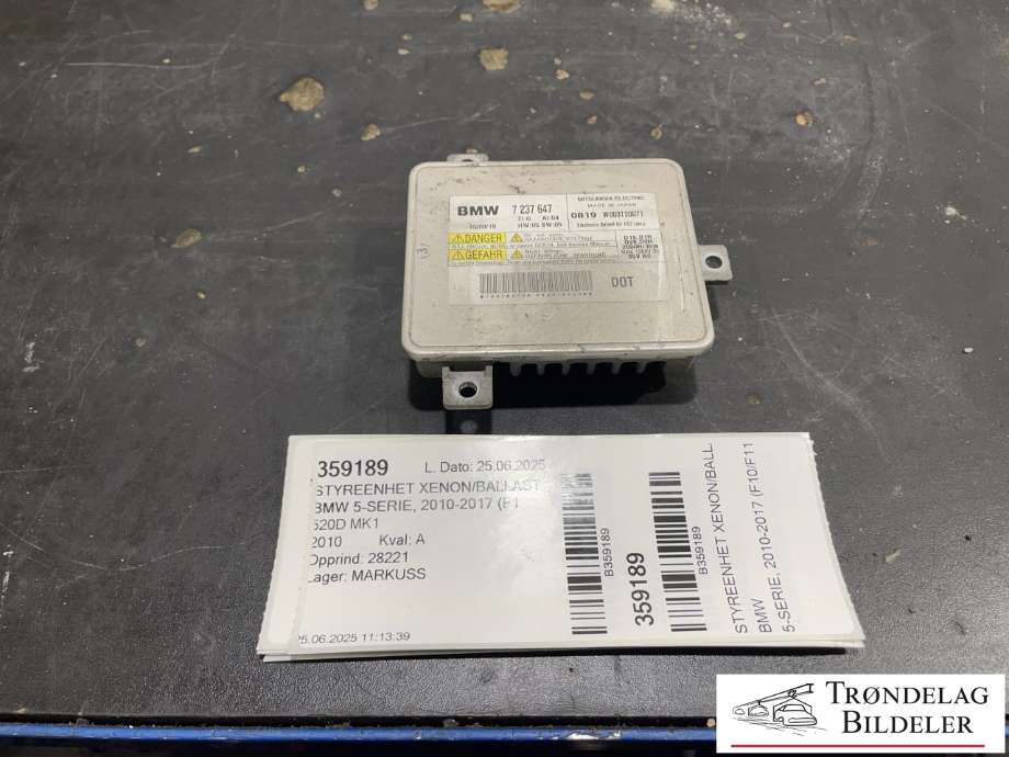 Styreenhet xenon/ballast til BMW 5-Serie, 2010-2017 (F10/F11) (F10/F11) (MITSUBISHI|W003T20071|7237647|63117318327|63127172536|63127255724)