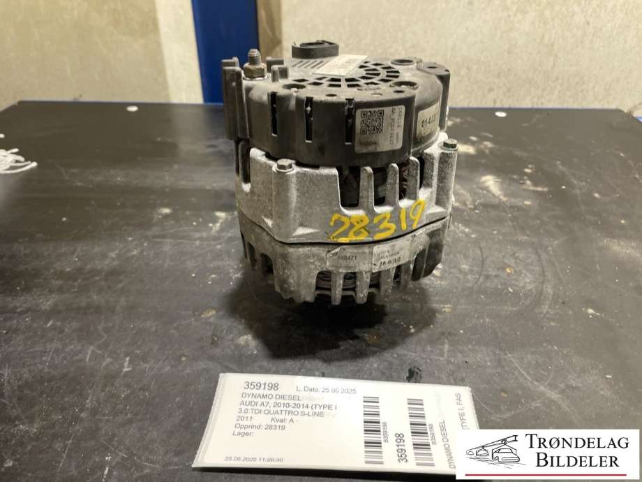 Dynamo diesel til Audi A7, 2010-2014 (Type I, Fase 1)  (059 903 018 RX|059 903 018 QX|059903018R|59903017P|059903018Q |059903019LX|59903019L)