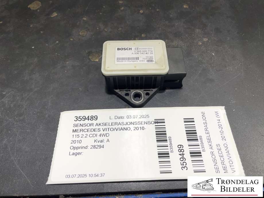 Sensor akselerasjonssensor/ESP DUO til Mercedes Vito/Viano, 2010-2014 (Fase 2) (W639) (W639) (A 006 545 42 18)