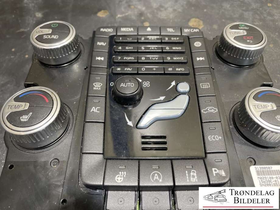 Varmeapparat betjening til Volvo V70 2014-2016 (Type III, Fase 2)  (31443428|)
