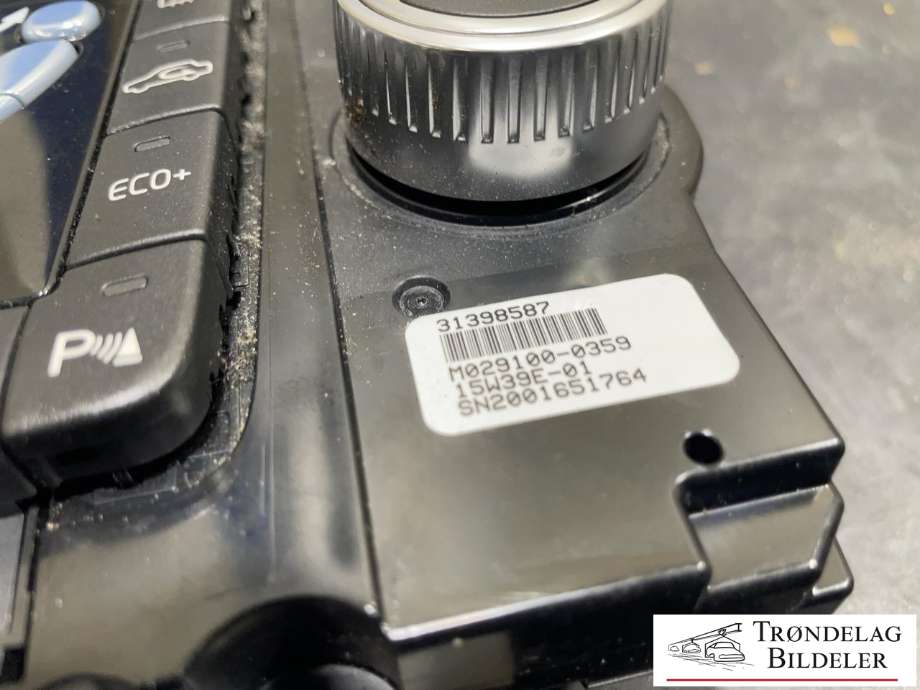 Varmeapparat betjening til Volvo V70 2014-2016 (Type III, Fase 2)  (31443428|)