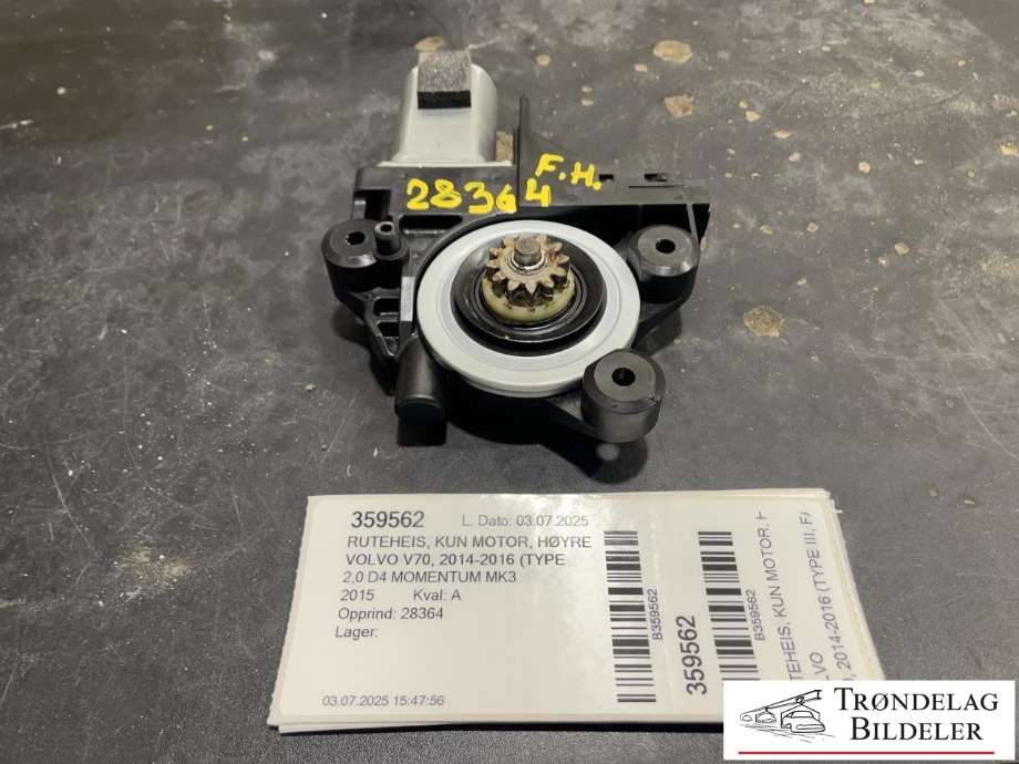Ruteheis, kun motor, høyre foran til Volvo V70 2014-2016 (Type III, Fase 2) (970714-102|)