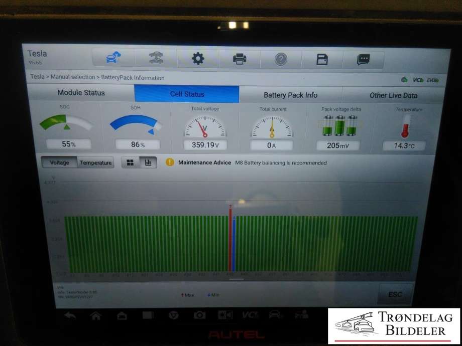 Batteripakke elbil til Tesla Model S 2013-2016 (Fase 1)  (1101078-00-A|106379200B|)