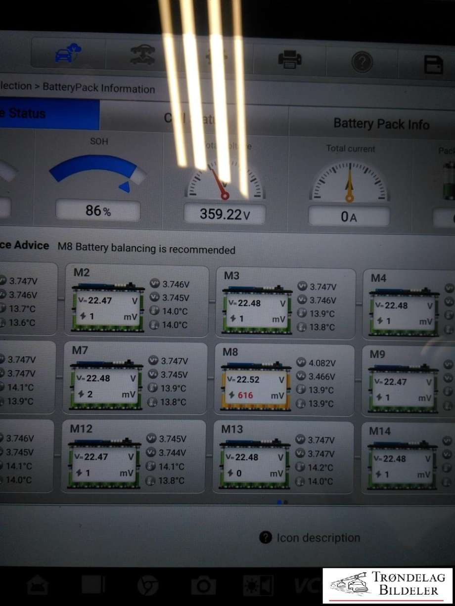 Batteripakke elbil til Tesla Model S 2013-2016 (Fase 1)  (1101078-00-A|106379200B|)