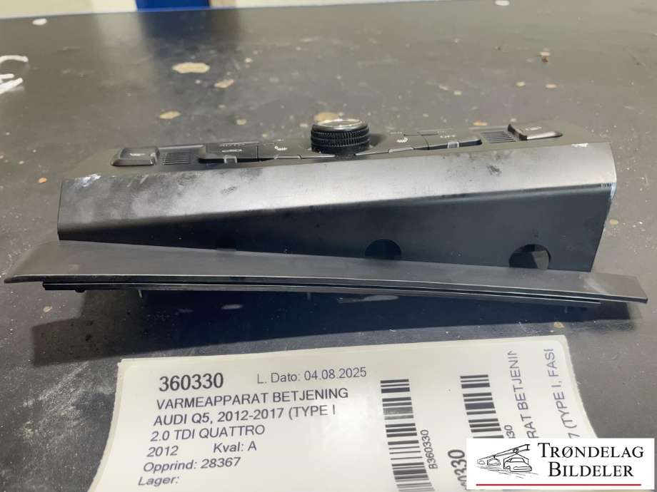 Varmeapparat betjening til Audi Q5 2012-2017 (Type I, Fase 2)  (8T1 820 043 AN|)