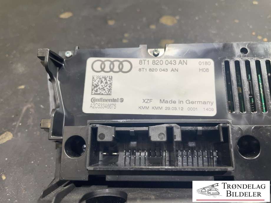 Varmeapparat betjening til Audi Q5 2012-2017 (Type I, Fase 2)  (8T1 820 043 AN|)