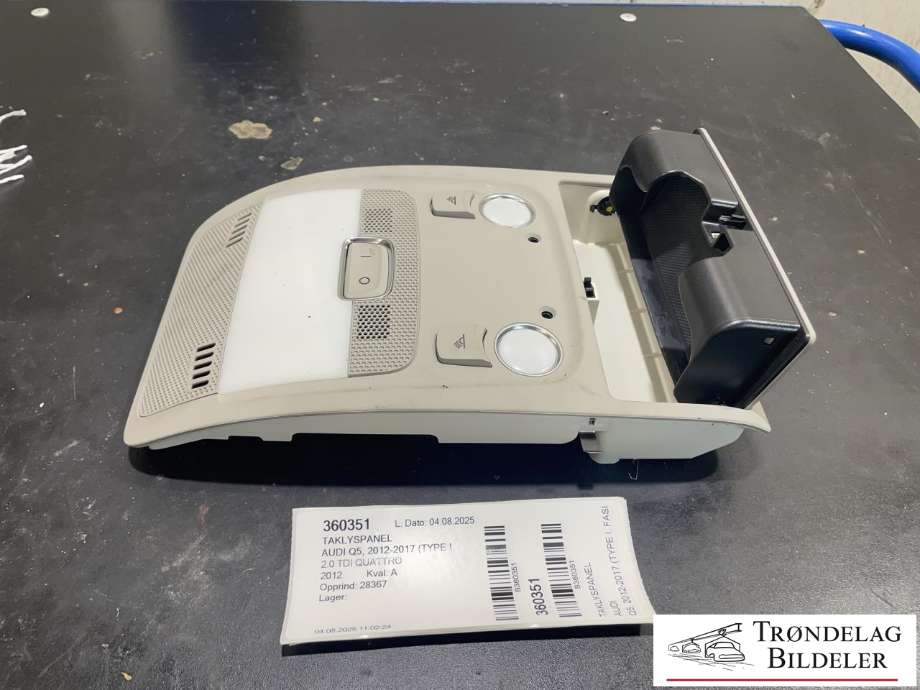 Taklyspanel til Audi Q5, 2012-2017 (Type I, Fase 2)  (8T0 947 140)