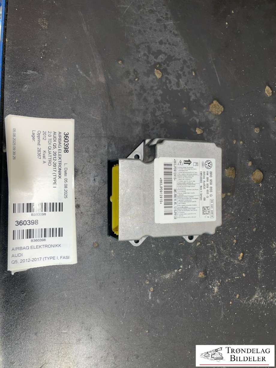Airbag elektronikk til Audi Q5, 2012-2017 (Type I, Fase 2)  (8R0 959 655 G)
