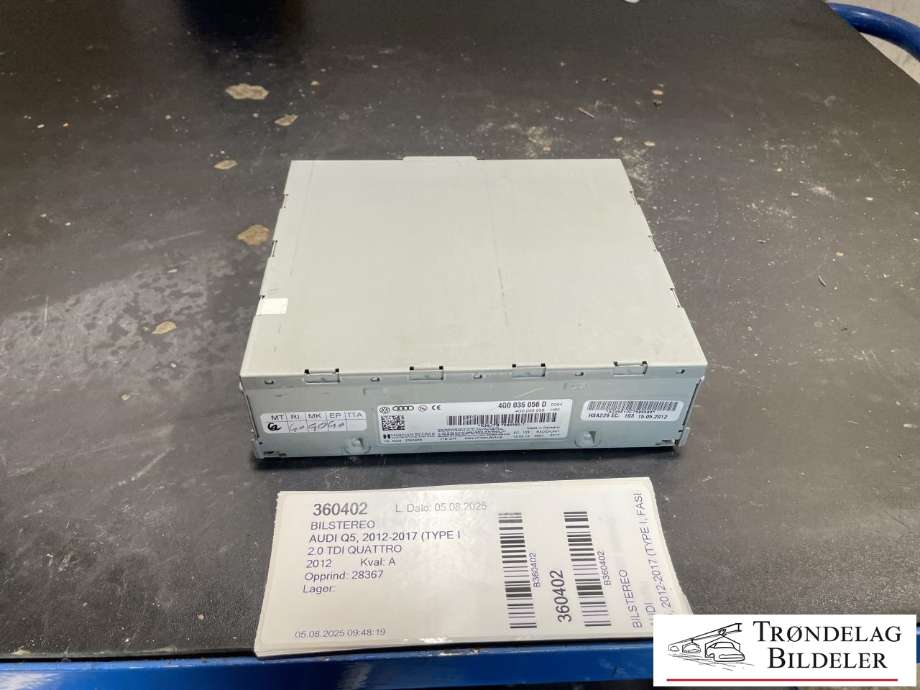 Bilstereo til Audi Q5, 2012-2017 (Type I, Fase 2)  (4G0 035 056 D)