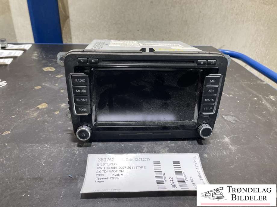 Bilstereo til VW Tiguan, 2007-2011 (Type I, Fase 1)  (1T0 035 680 BX)