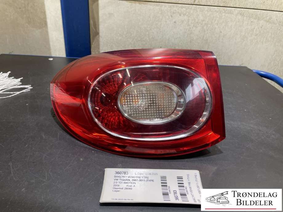 Baklykt venstre ytre til VW Tiguan, 2007-2011 (Type I, Fase 1)  (5N0945095H)