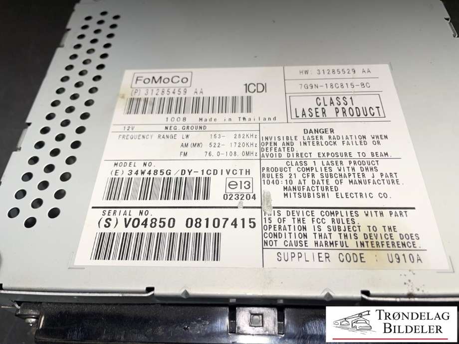 Bilstereo til Volvo XC60 2008-2013 (Type I, Fase 1)  (31285459 AA|)