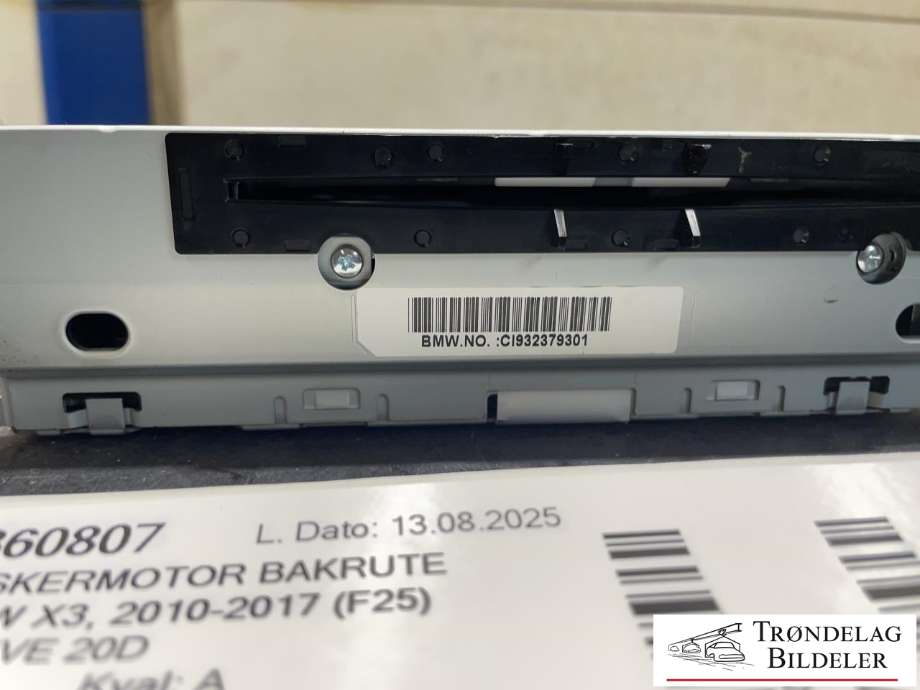 Viskermotor bakrute til BMW X3 2010-2017 (F25) (F25) (7237062-02|67 63 7 237 062|)
